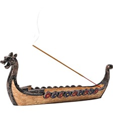 Retro Drachenboot Räucherstäbchenhalter Halter Brenner Wikingerboot Räucherst...