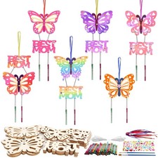 12 Pack Butterfly MOM Wind Chime Kit for Make You Own Mother's Day Craft Kit ...
