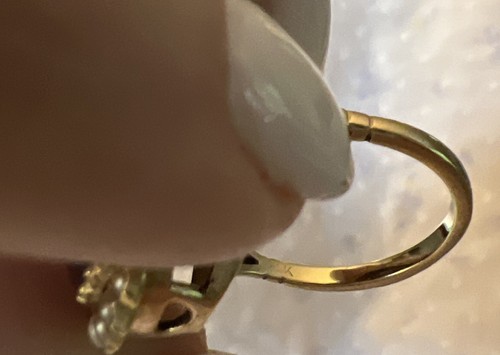 Lovely Huge Antique Purple Amethyst Seed Pearl 14K Gold Victorian Ring Sz 7/7.5 - 第 6/6 張圖片