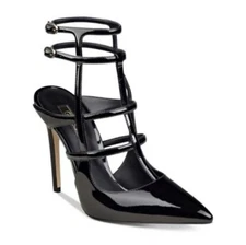 GUESS Stilettos Black Patent Leather Caged Pumps Size 8.5