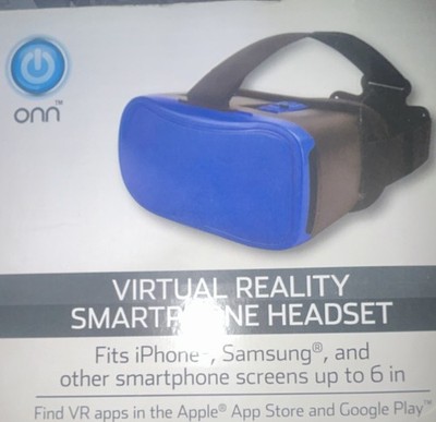 ONN Virtual Reality Smartphone VR Headset Blue Black Fits Phones Up to 6 in