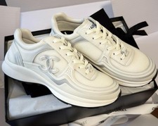Chanel Women White Low  Top Designer Sneakers EU  38 UK  5 US  8 Casual Shoes