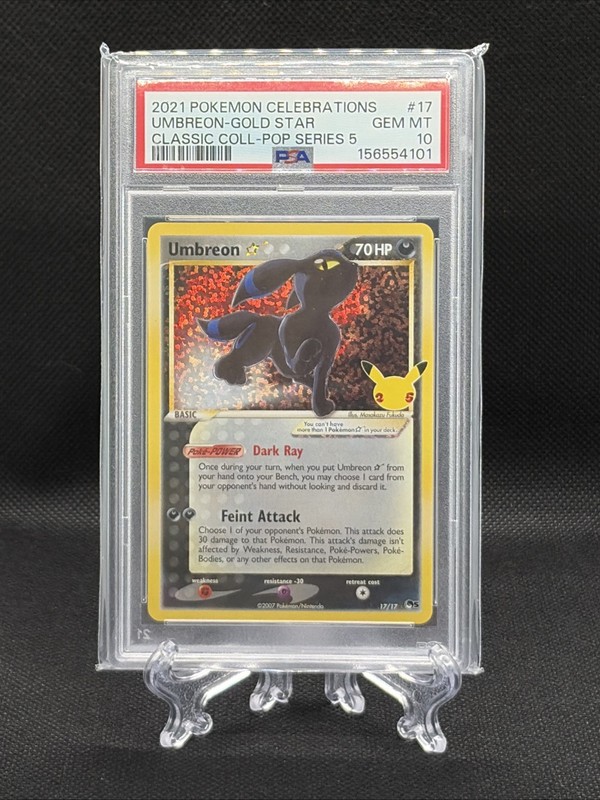 2021 Pokémon Celebrations Umbreon Gold Star Classic Coll Pop Ser 5 #17 PSA 10