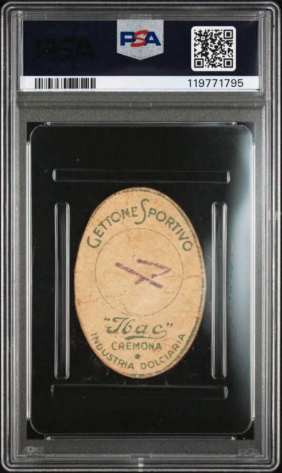 Tarjeta de fútbol de preguerra 1938 Gettone Sportivo Pietro Rava PSA 1MK - rara - Italia Foto 2 de 3