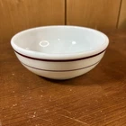 Pyrex Tableware Milk Glass Red Maroon Stripe Band Cereal Soup Bowl Corning USA