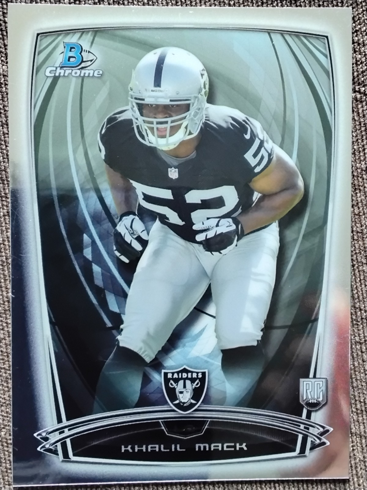 2014 Bowman Chrome Khalil Mack RC Rookie Football Card #123 Raiders Bears