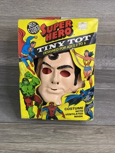 Vintage 1973 Ben Cooper Superman Costume and Mask TINY TOT 3-5 w Box