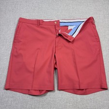 Peter Millar Crown Crafted Golf Shorts Mens 42 Red Chino Flat Front 10" Inseam
