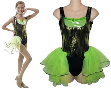 Lot Of 13 Look At Me 5-CS, 2-CM, 5-CL & 1-AS Dance Costume Green Skirted Leotard