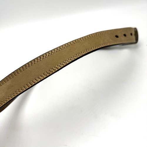 Carhartt Detroit Leather Work Belt 26 28 Boys Youth Tan Brown Triple Stitch - Picture 5 of 8