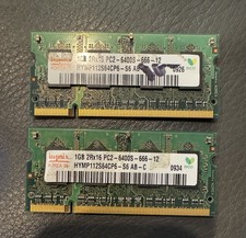 2GB 2x1GB Hynix HYMP125S64CP8-S6 AB-C RAM Memory 2Rx8 PC2-6400S-666-12 Lot of 2