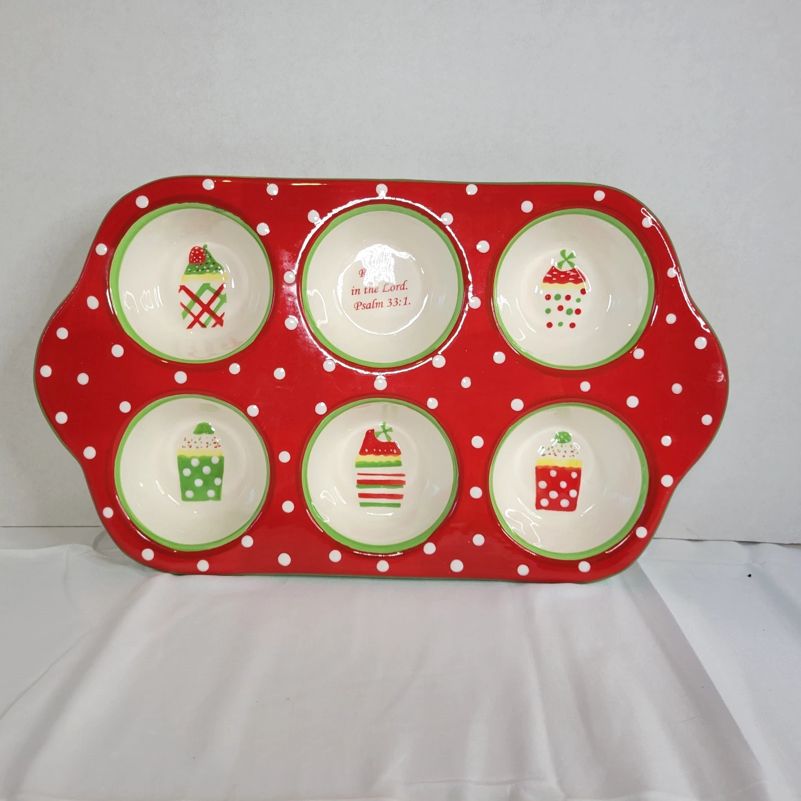 Boston Warehouse Rejoice In The Lord Merry Cupcake Christmas Muffin Pan