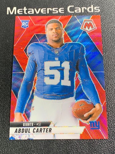 2025 Panini Mosaic Variation Abdul Carter RC Rookie Red Wave Prizm 24/27