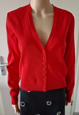 ZARA JACKE CARDIGAN STRICKJACKE ROT NEU L - Bild 1 von 4