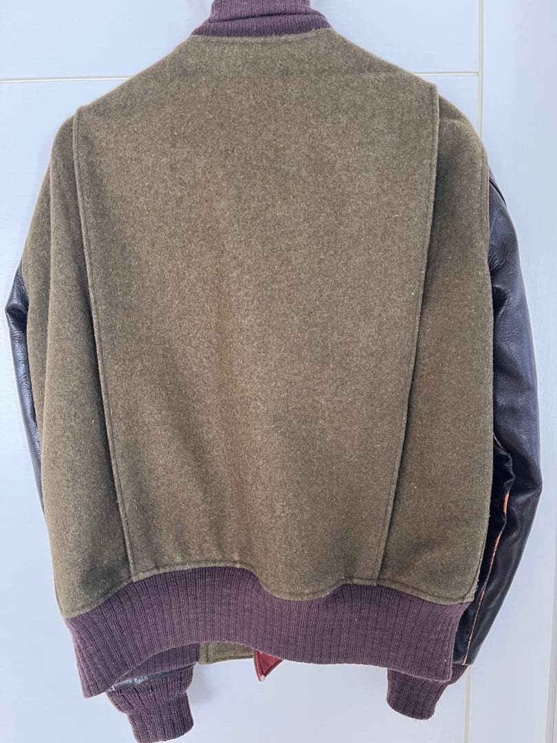 Buzz Rickson's Wool Leather Jacket Olive/Brown si… - image 7