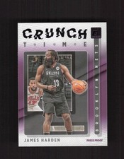 2021-22 Donruss #19 James Harden Crunch Time Press Proof Purple