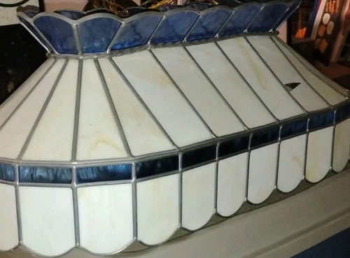 Vintage  Tiffany style stained glass billiards light needs small repair