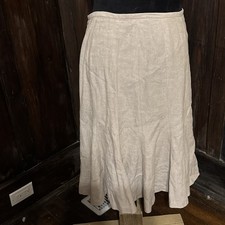 90s Dalia Tan Linen Midi Skirt 6 Coastal Grandma Phoebe Buffay Y2K