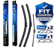 For VW Polo Hatchback 2006-2009 Front Rear Windscreen Wiper Blades x3 21"19"13"