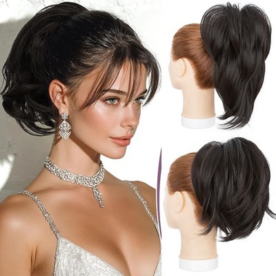 Jaw Claw Clip In Large Messy Bun Scrunchie Hair Piece Bendable Updo Extensions