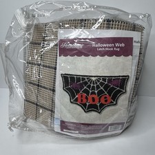 Herrschners Boo Halloween Spider Web Latch Hook Rug Kit 40 X 24