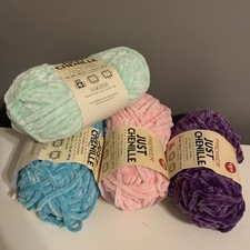 Premier Just Chenille Yarn Lot of 4 Hibiscus 60 yds 50G