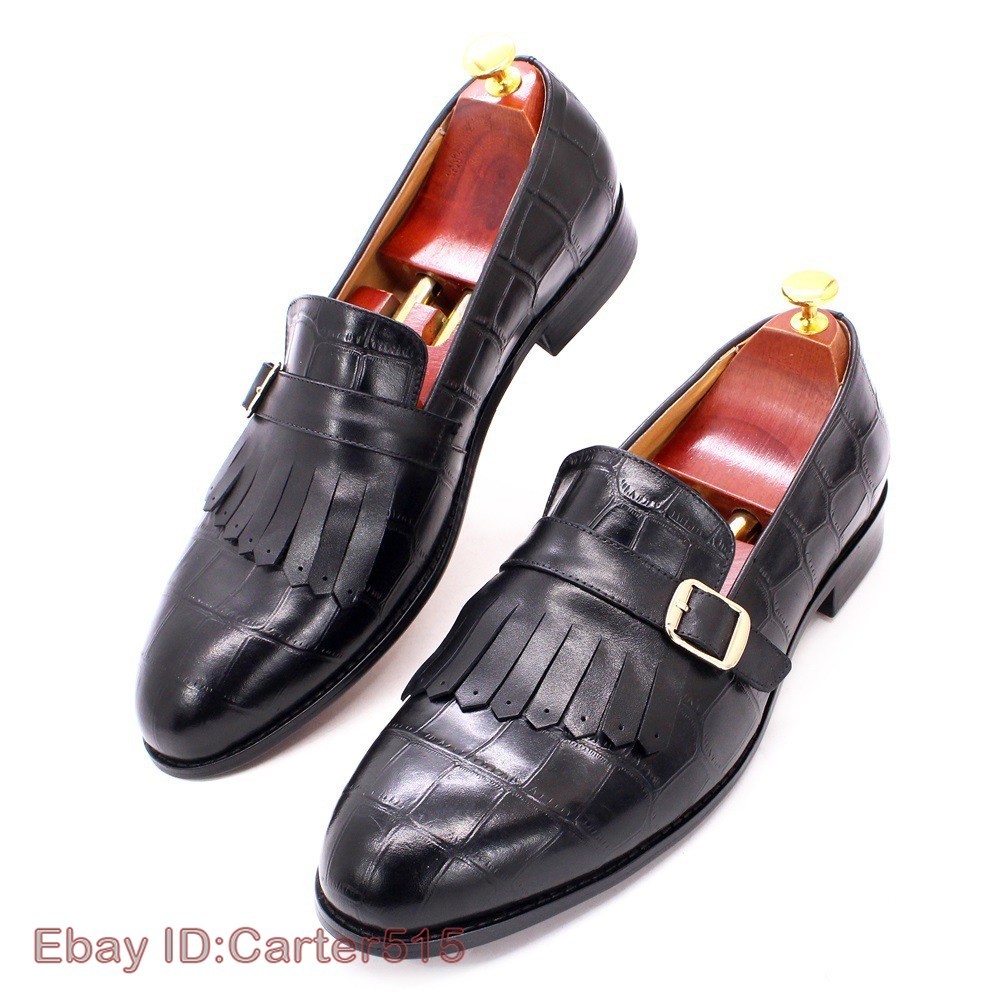 SAOLA Scarpe da lavoro eleganti formali in vera pelle 38 47 taglie forti uomo nappe fibbia nuove