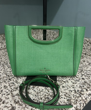 kate spade new york Green Solid Satchel magne...