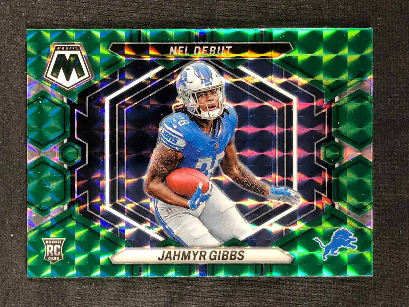 Jahmyr Gibbs Panini Mosaic NFL Debut #ND10 Green