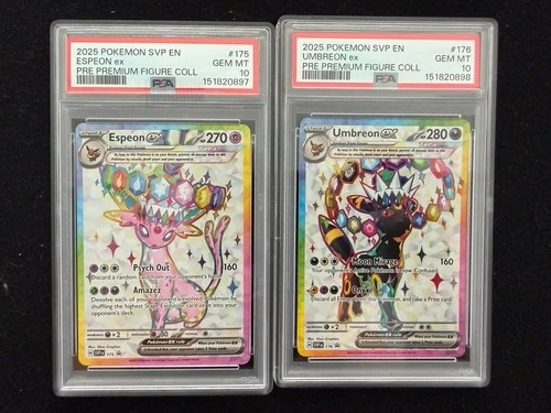 PSA 10 Espeon EX #175 & Umbreon #176 Prismatic Evolutions *SEQUENTIAL SET*