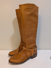 MaxGreat Womens Riding Style Leather Brown Boots Size 8 Excellent Condition