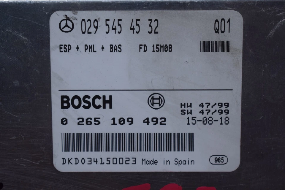 2002 - 2005 MERCEDES-BENZ S430 发动机计算机模块 ECU ECM 0295453432 原始设备制造商 — 第 2/4 张图片