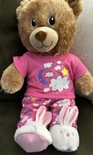 Build-A-Bear Workshop Happy Birthday Teddy Bear with Pink Pajamas Bunny Slippers
