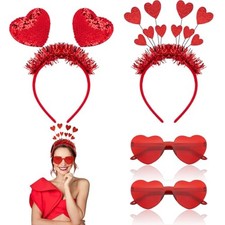 Valentines Day Heart Headbands for Women, Sequins Headband and Heart