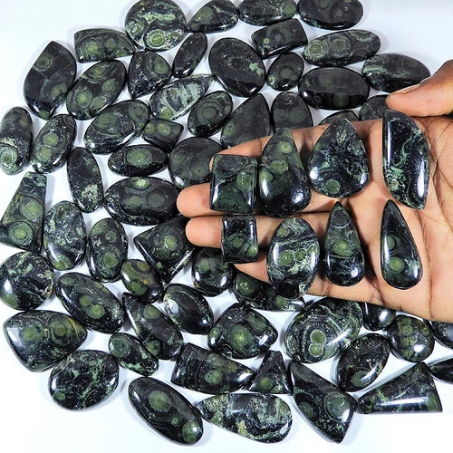 1000Cts. atural Green Kambaba Jasper Mix Shape Cabochon Loose Gemstone 30Pcs Lot