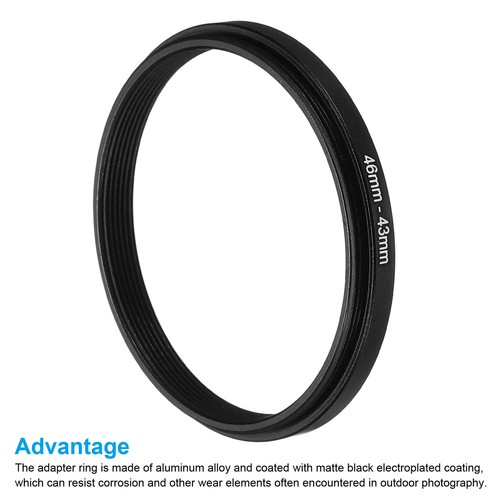 46mm-43mm Metal Step Down Ring Camera Lens Filter Adapter Ring Aluminum Filter - Picture 4 of 5