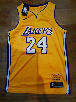 Herren Nike Kobe Bryant schwarz Mamba 18.12.2017 LA Lakers NBA Trikot neu mit Etikett Größe 50