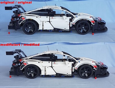 Lego   Technic Porsche 911 RSR 42096 MoC Tieferlegung Modell lowering inkl BA/BI