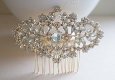 Bridal gold crystal hair comb