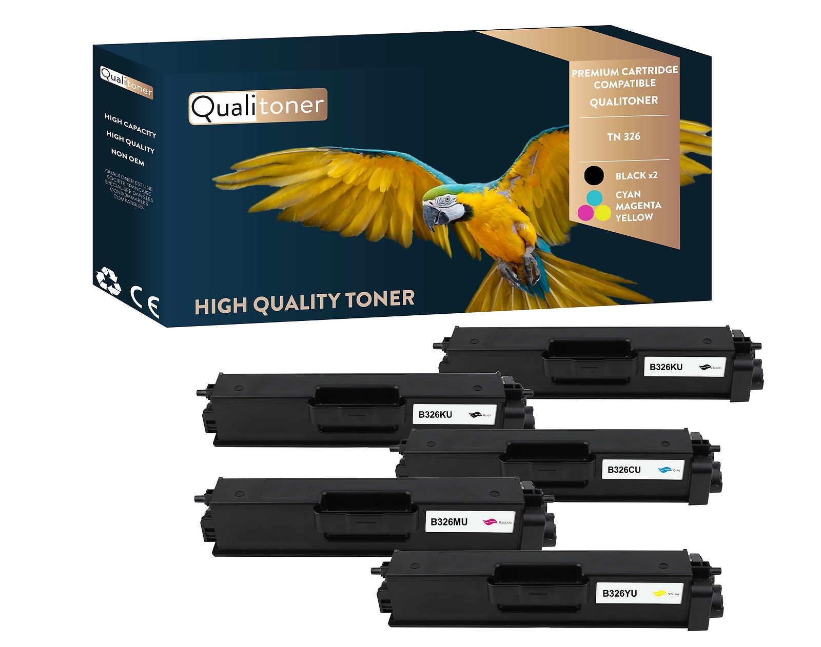 Toners TN326 compatibles Brother à haute capacité pour des impressions laser durables