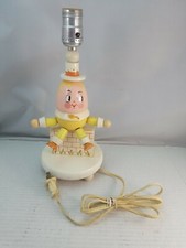 Vintage Wood Humpty Dumpty Lamp Yellow Orange Nursery Originals 1976