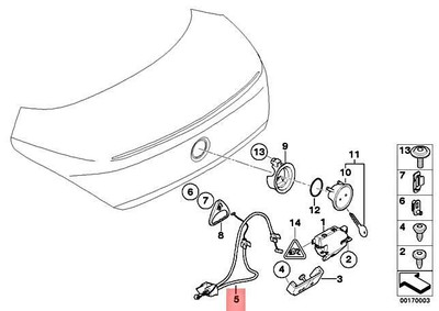NEU BMW M6 E63 E64 630I 645CI 650I BOWDEN-KABEL-KOFFERRAUM-LD 