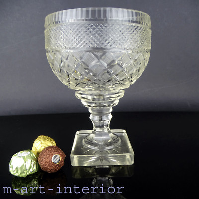 Antike Kristallglas Schale, Zuckerschale, Cut-Crystal England-Irland, um 1830