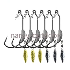 10Pack Underspin Jig Heads Swimbait Hooks Spinner Blades Weighted Fishing Hooks