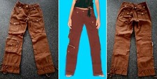 Sexy Miss Women's Girly Cargo Style Jeans Pants Brown 36 38 NEW