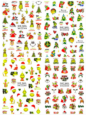Grinch WEIHNACHTEN Nagelsticker Nail Art selbstklebend Tattoo V08
