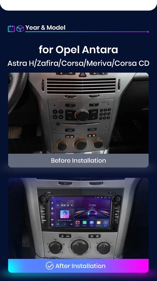 Autoradio Android 2G+32GB Para Opel Antara, Astra H, Zafira, Correr, - Imagen 2 de 4