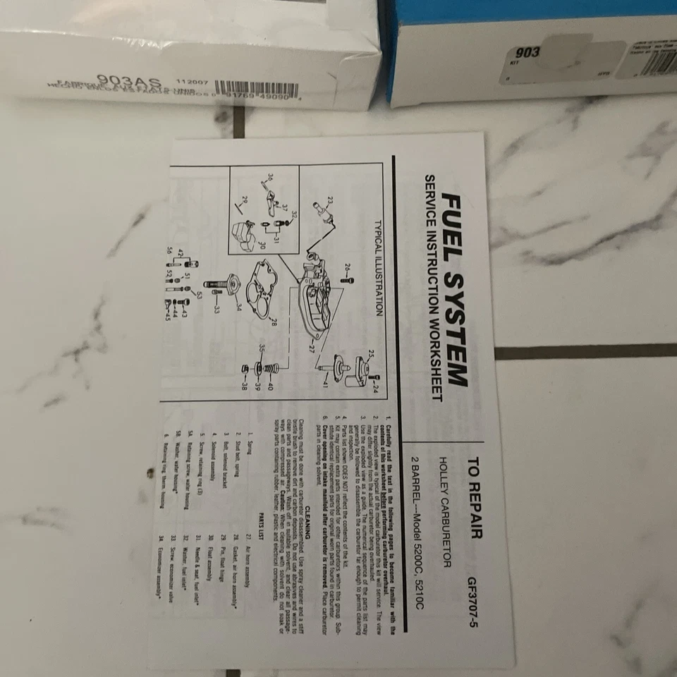 Kit de carburador Standard Motor Products 903A Foto 3 de 4