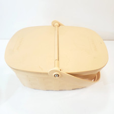 Vintage Fisher Price Heavy Plastic Picnic Basket ONLY Made in USA 8 in x 10 in