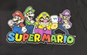 Super Mario Bros 2XL Graphic Shirt Black Nintendo Luigi Wario NES N64